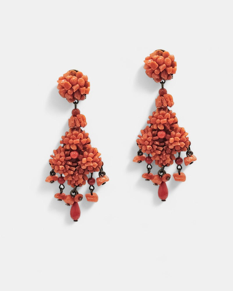Pendientes coral largos Bruma