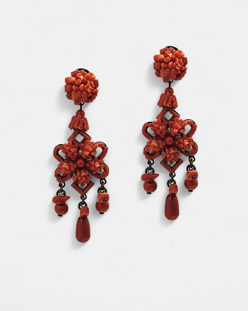 Pendientes coral largos Ocarea