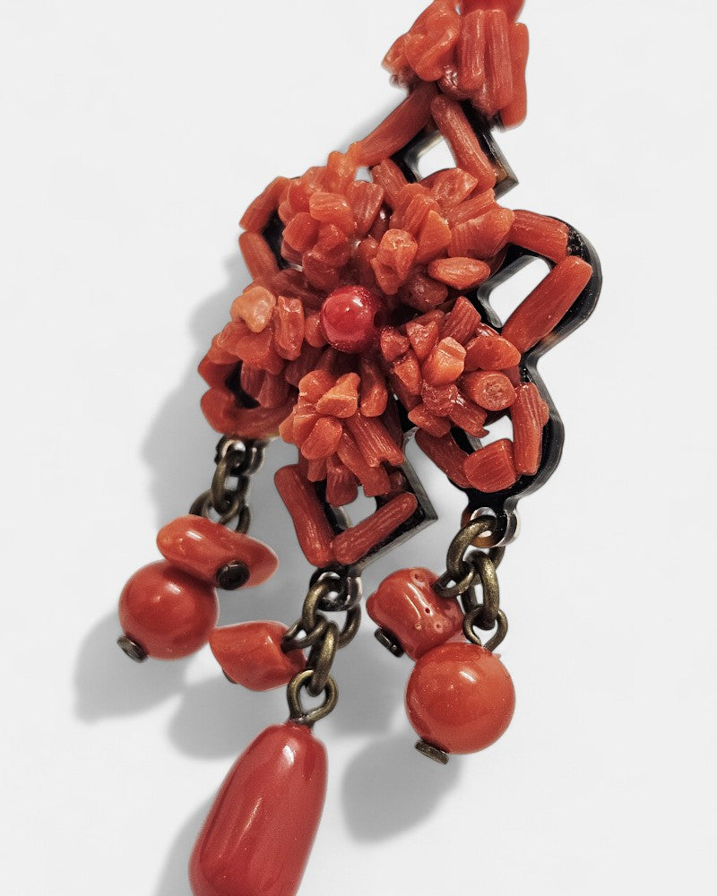 Pendientes coral largos Ocarea