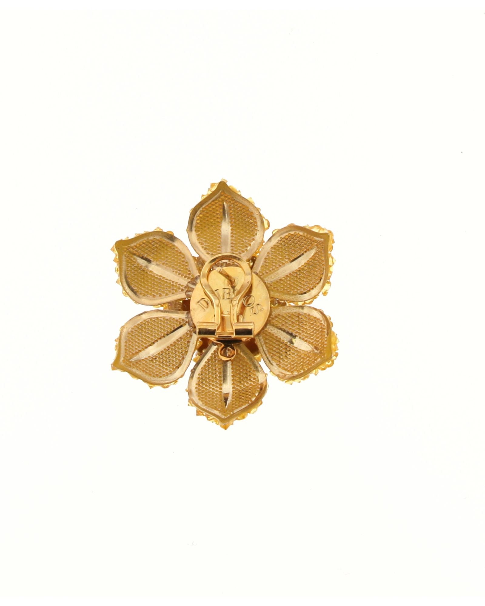 Yellow Swarovski flower earrings 