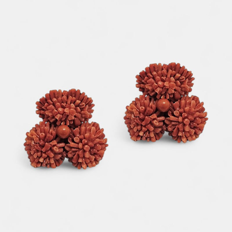 Pendientes coral flor Trébol