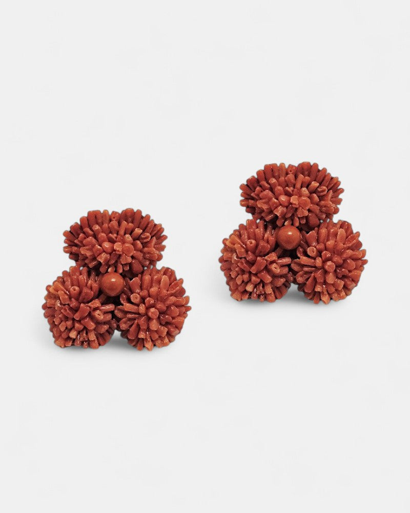 Pendientes coral flor Trébol