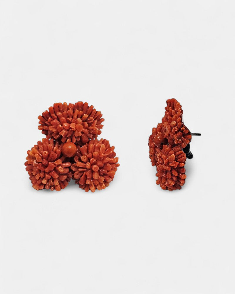 Pendientes coral flor Trébol