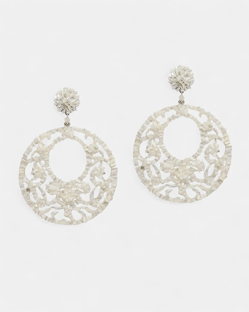 Pendientes nácar de aro grandes