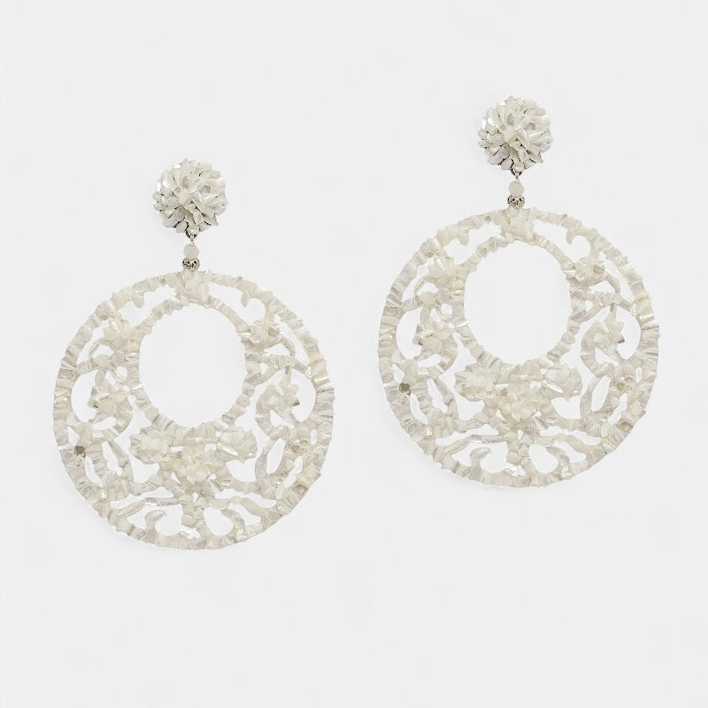 Pendientes nácar de aro grandes