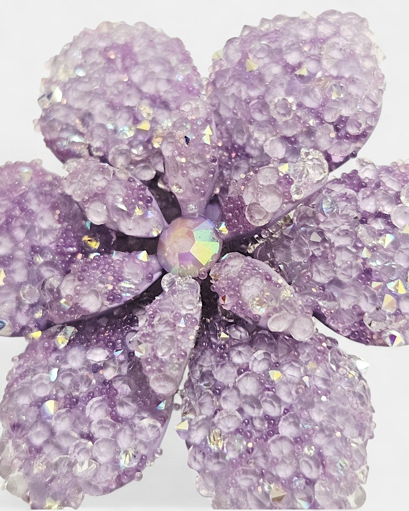 Pendientes flor swarovski lila suave