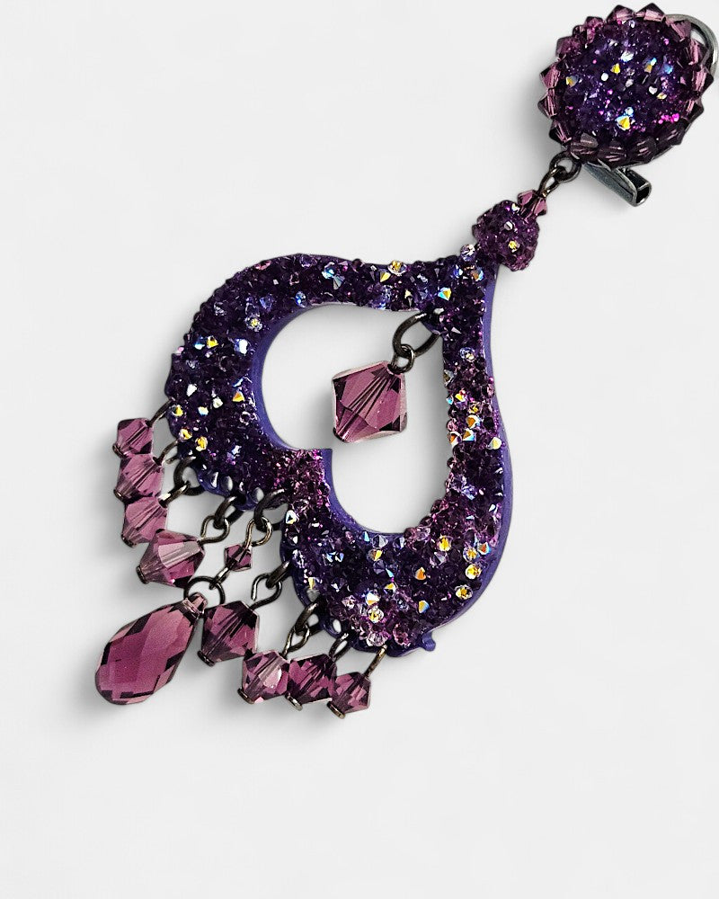 Pendientes swarovski morados Aran