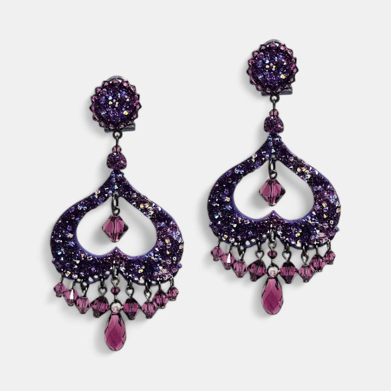 Pendientes swarovski morados Aran