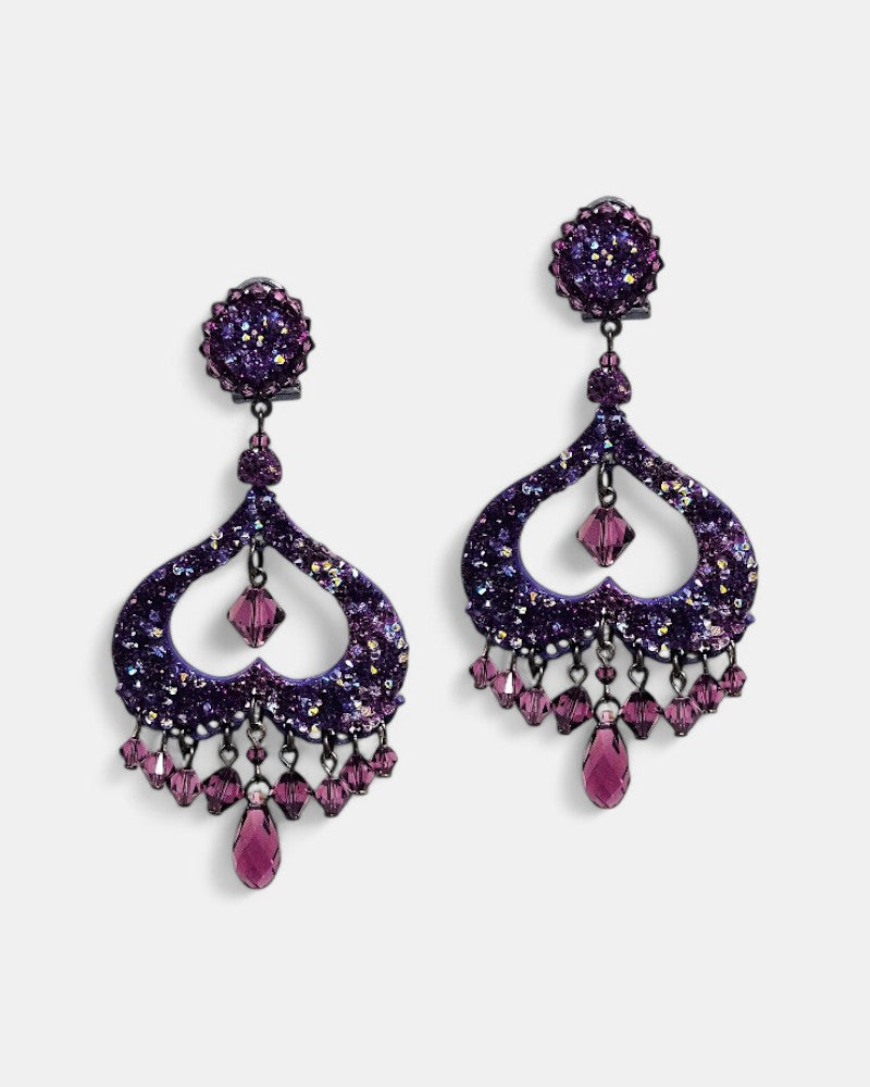 Pendientes swarovski morados Aran