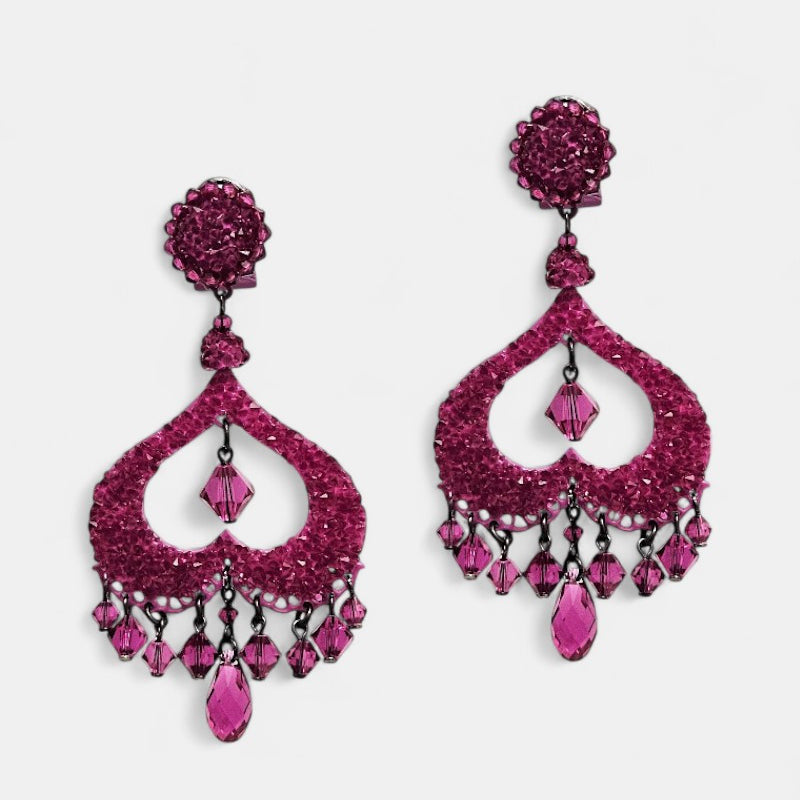 Pendientes swarovski rosa