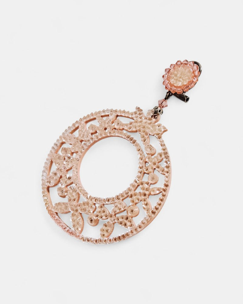 Nude openwork hoop earrings 
