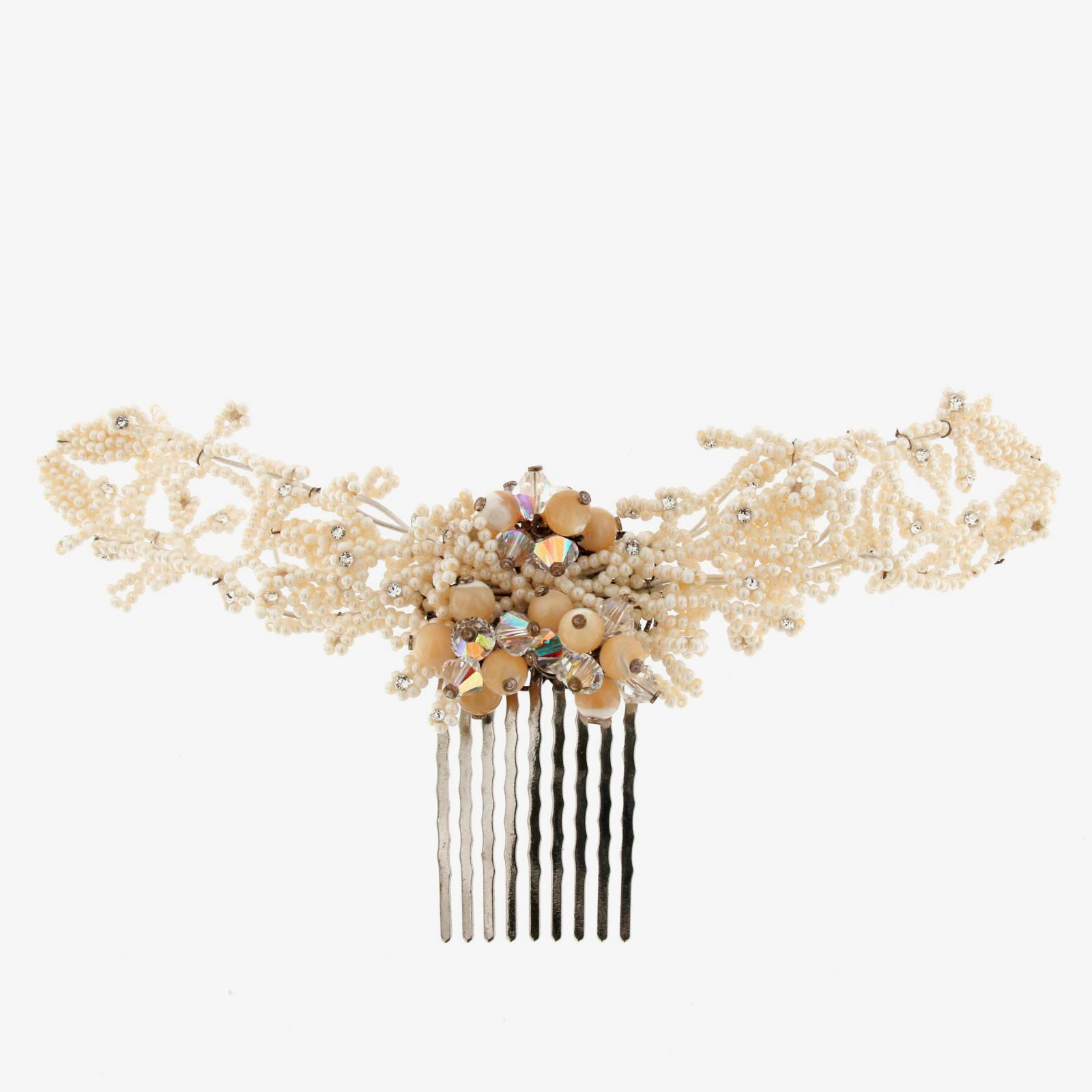 Peineta novia perlas