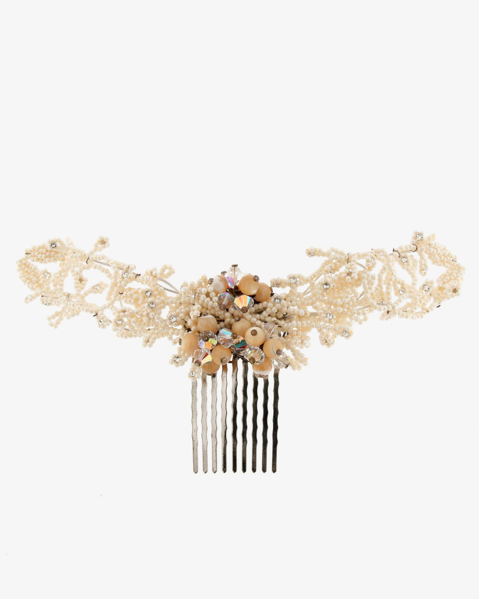 Peineta novia perlas