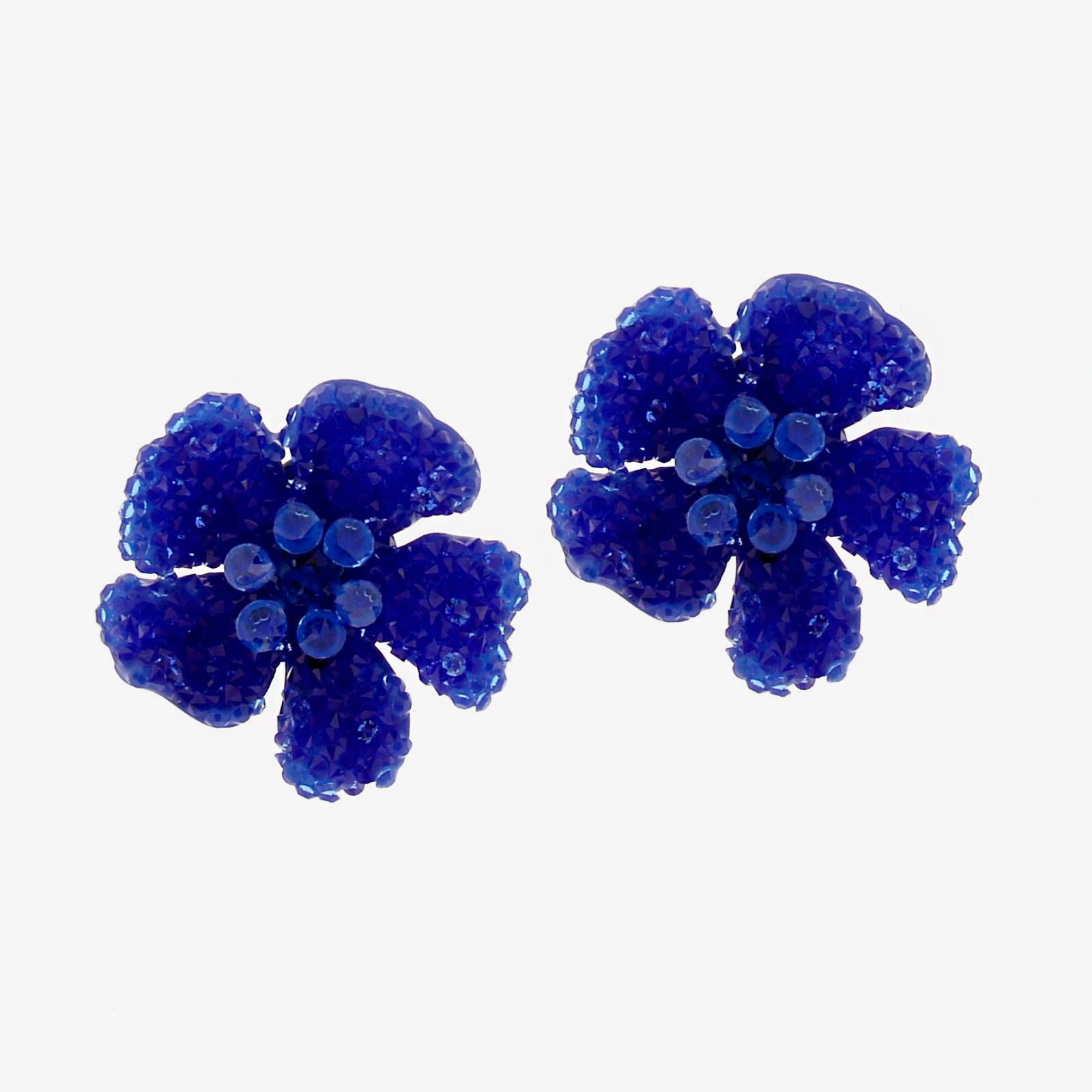 Blue Swarovski flower pendant