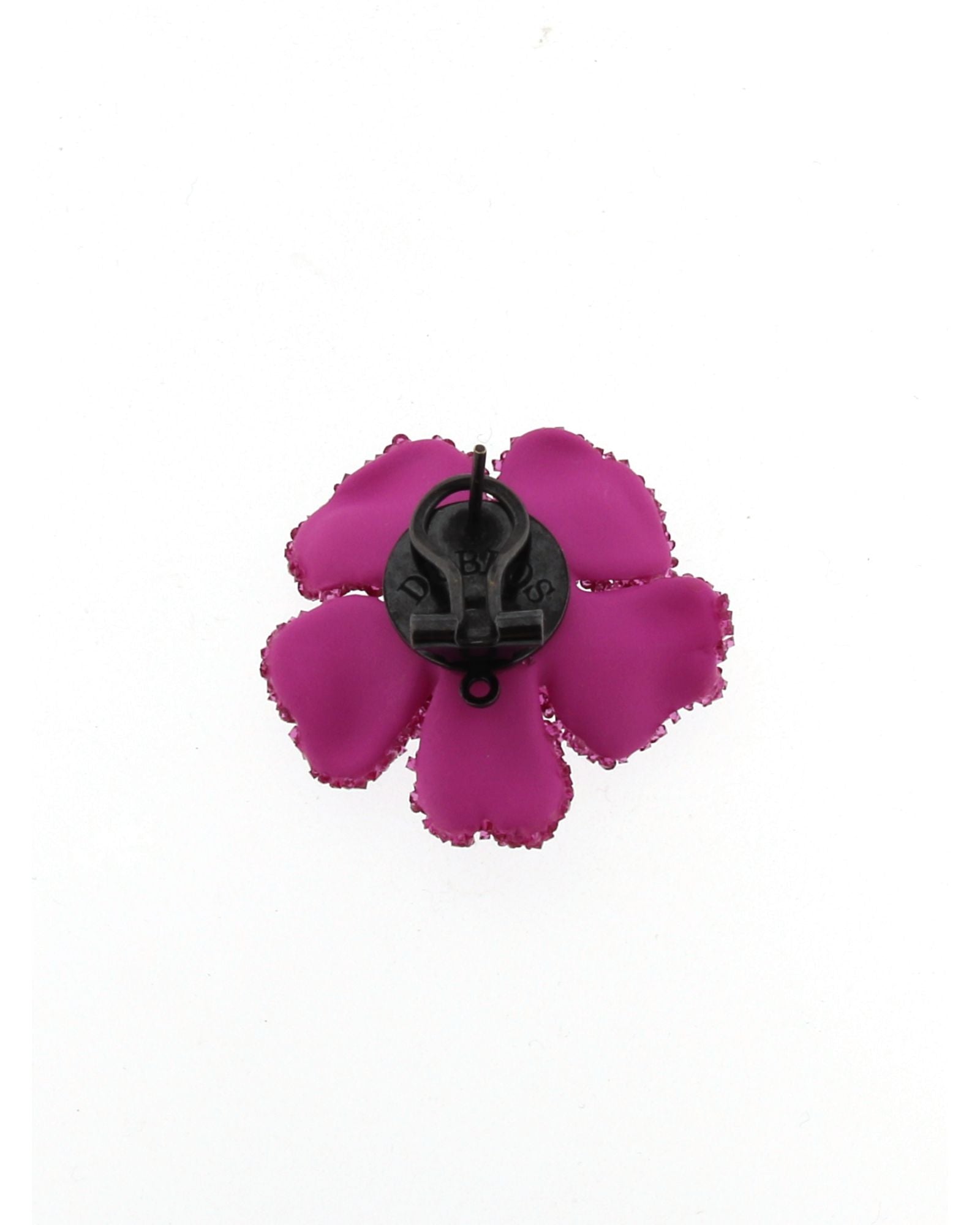 Magenta Swarovski flower earrings