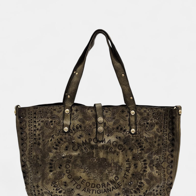 Shopping bag piel verde Campomaggi