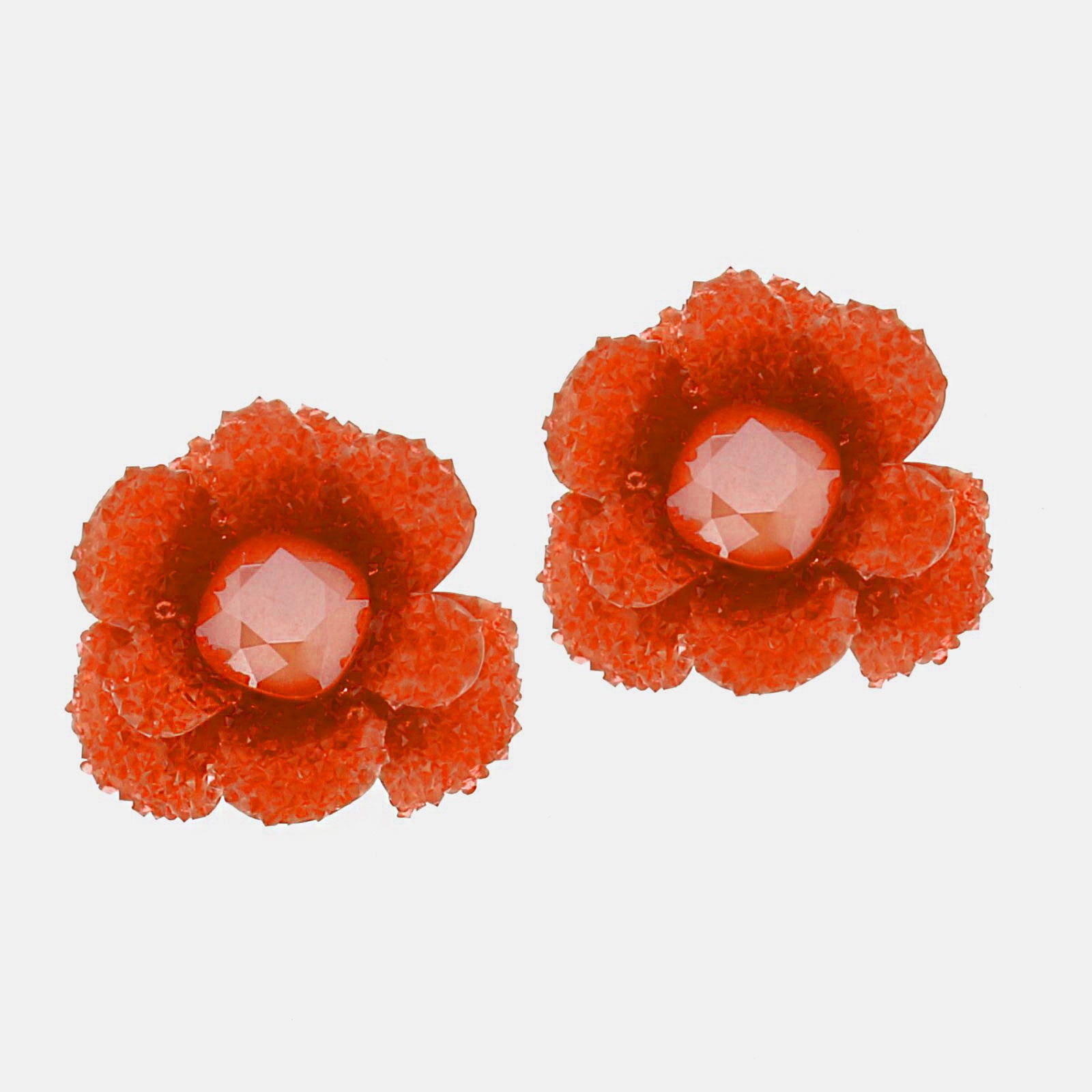 Pendientes Dublos flor swarovski naranja