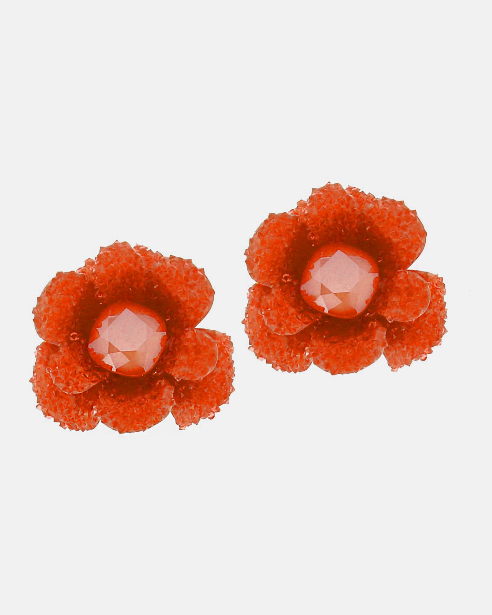 Pendientes Dublos flor swarovski naranja