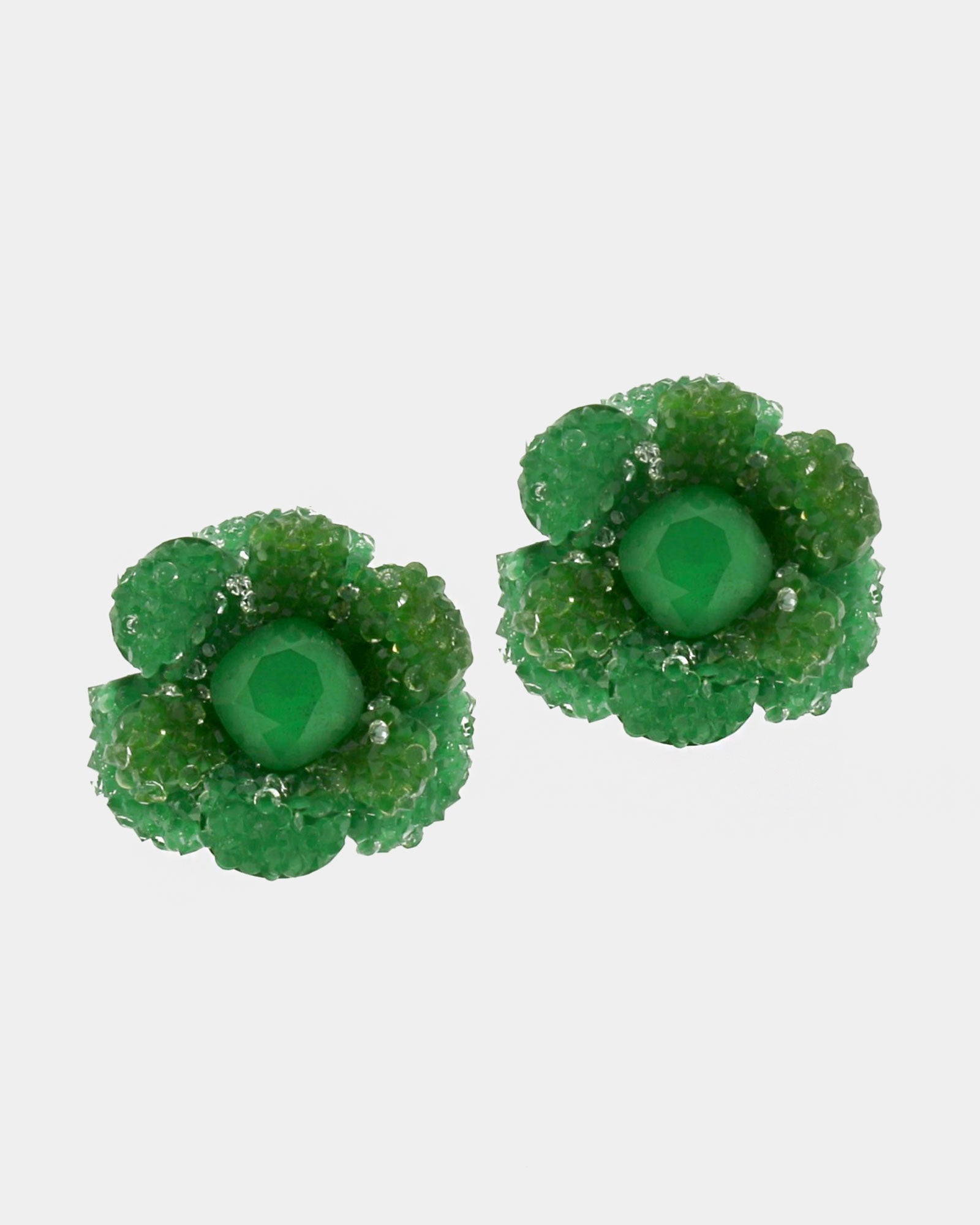 Pendientes Dublos flor swarovski verde