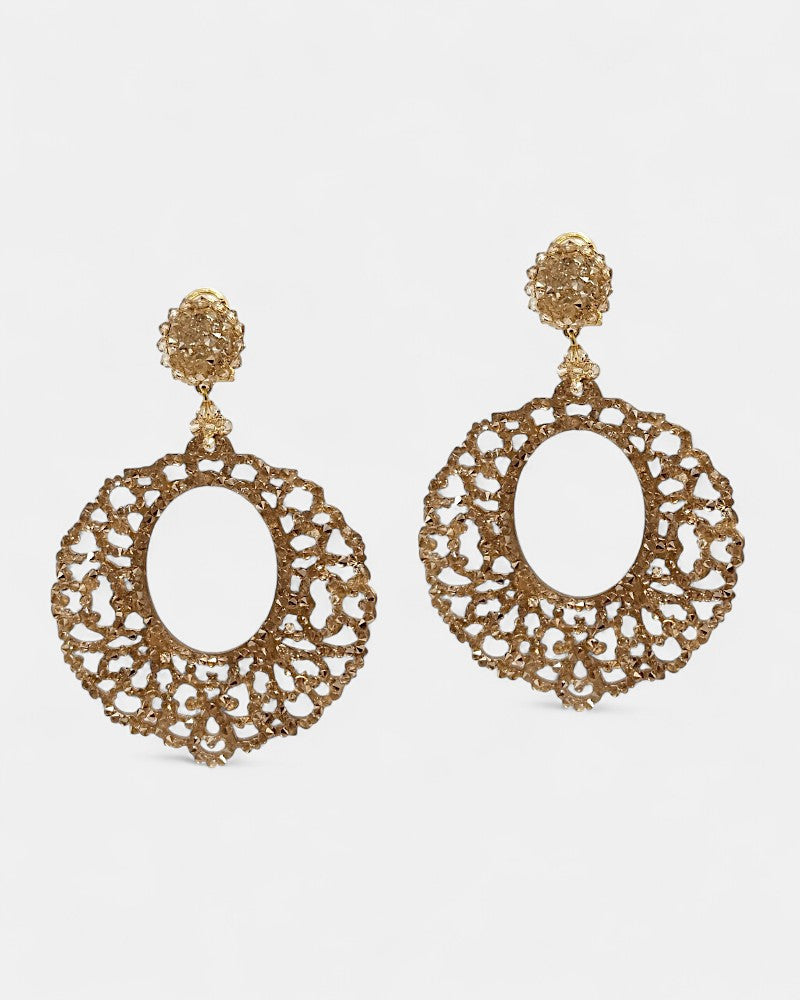 Aoraki Swarovski gold earrings