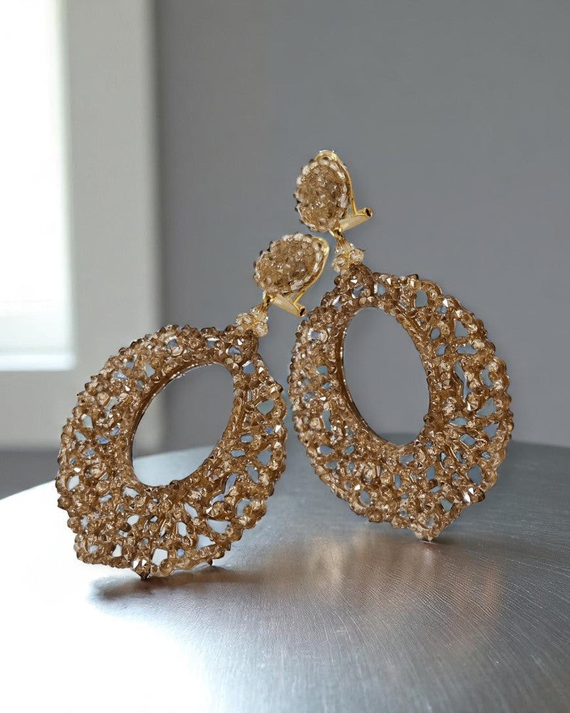 Aoraki Swarovski gold earrings