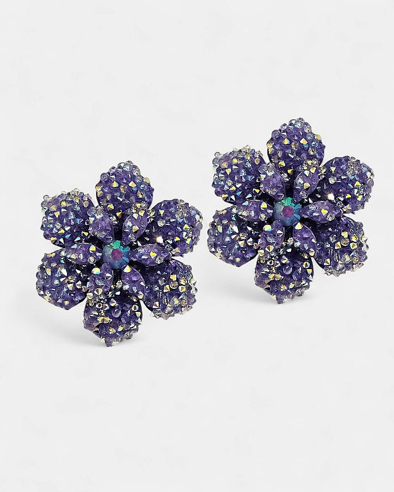 Pendientes flor swarovski lilac