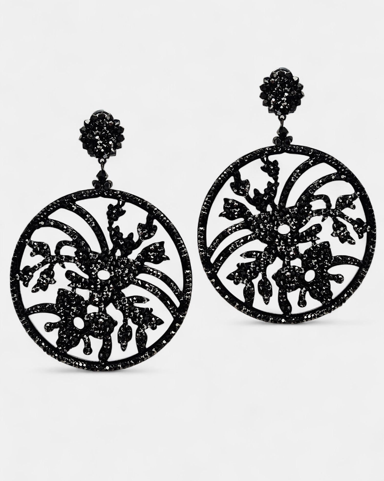 Orlena Swarovski black earring