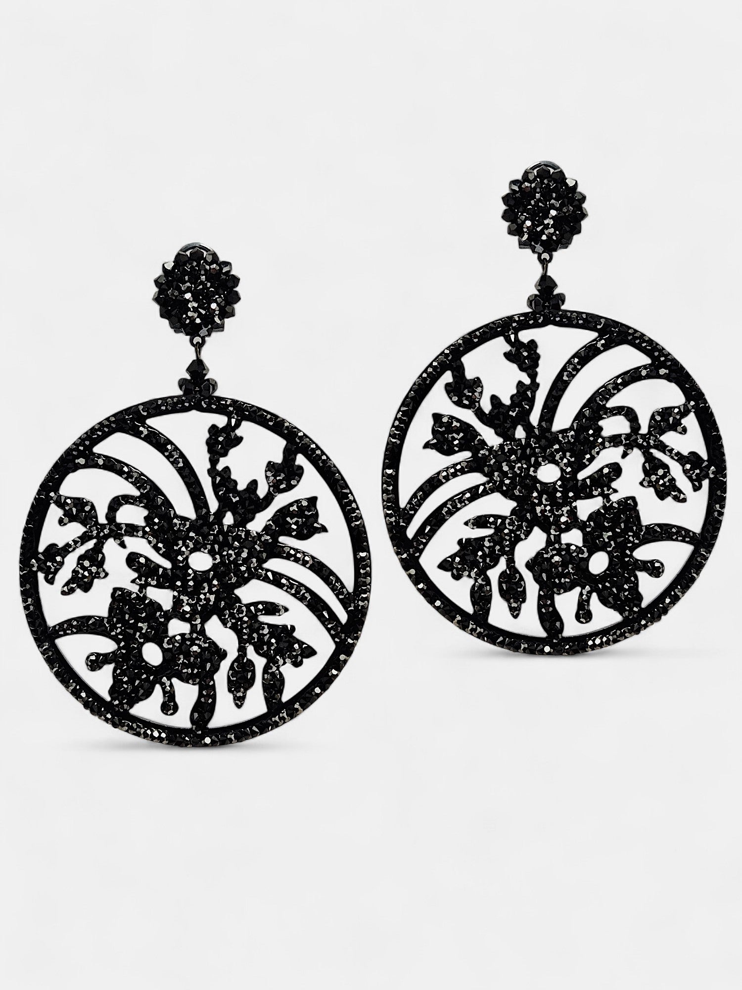 Orlena Swarovski black earring