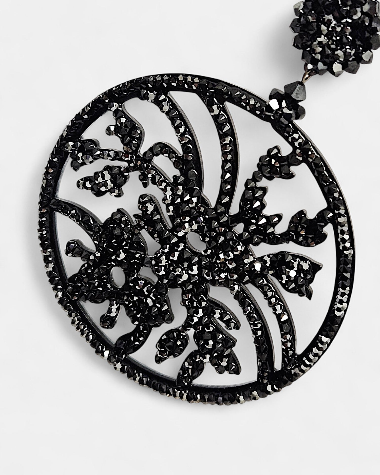 Orlena Swarovski black earring