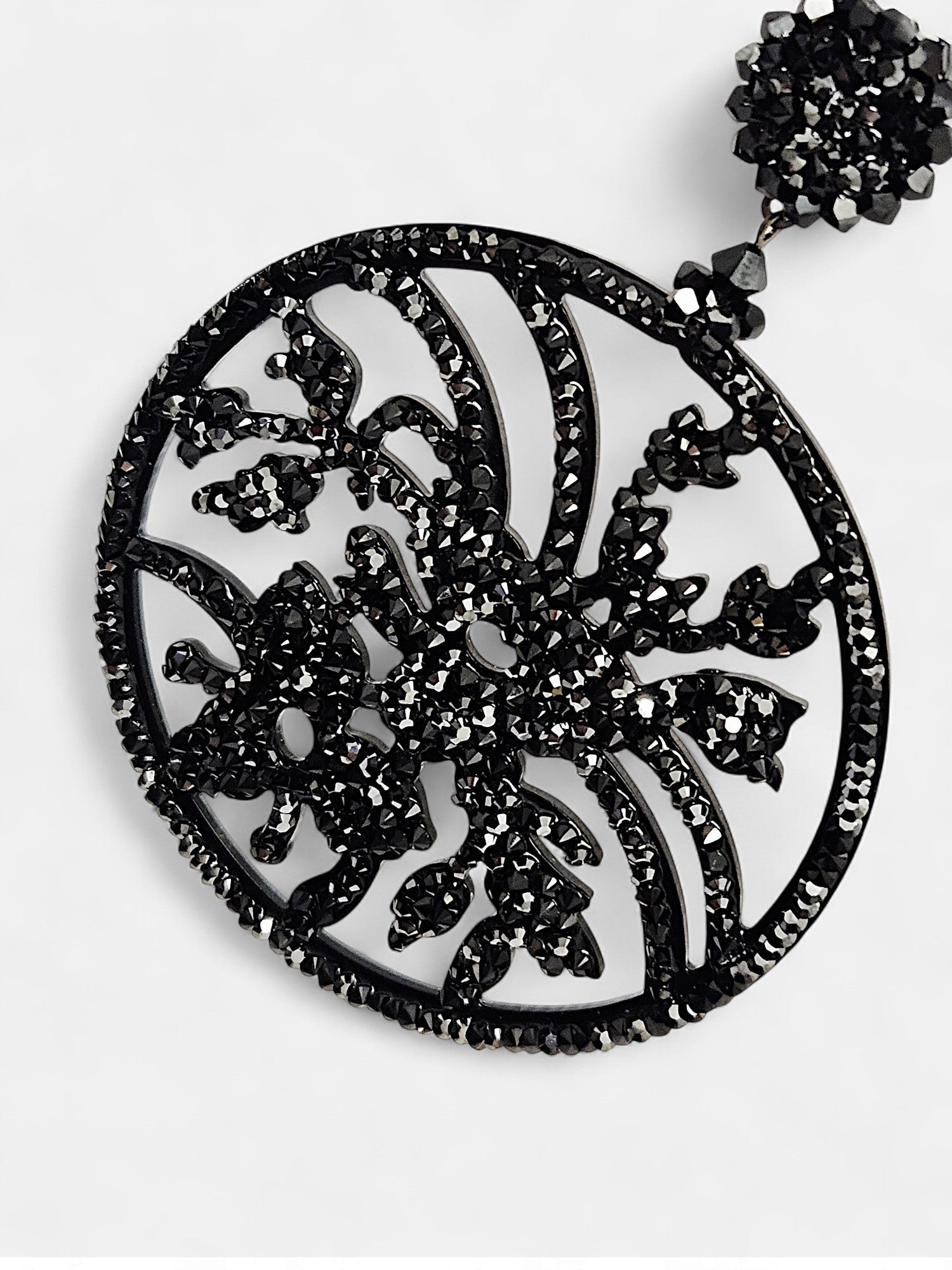 Orlena Swarovski black earring