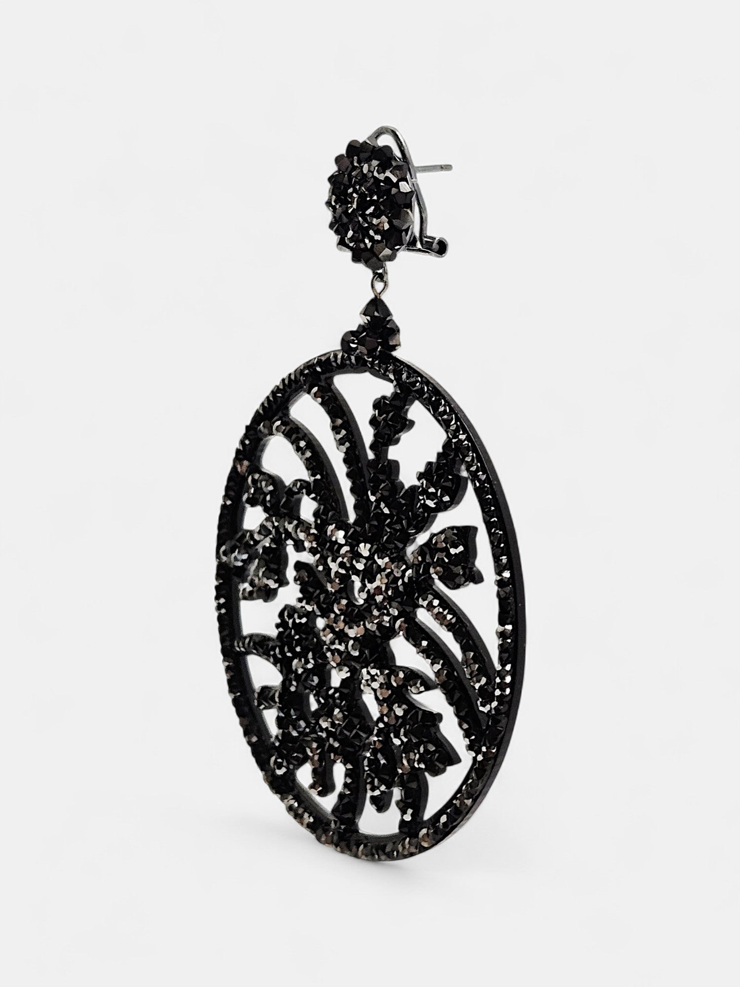 Orlena Swarovski black earring