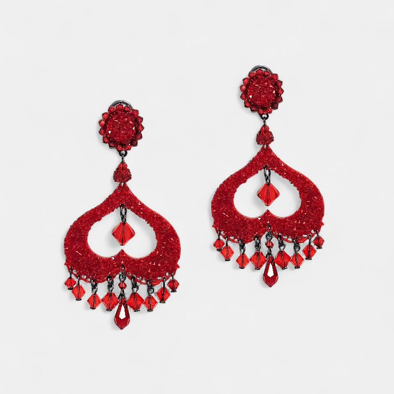 Pendientes rojos swarovski Daliah