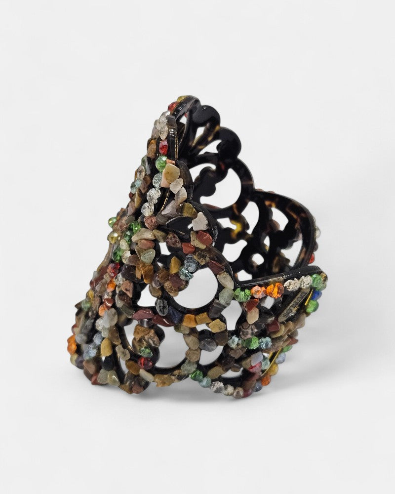 Brazalete calado minerales multicolor