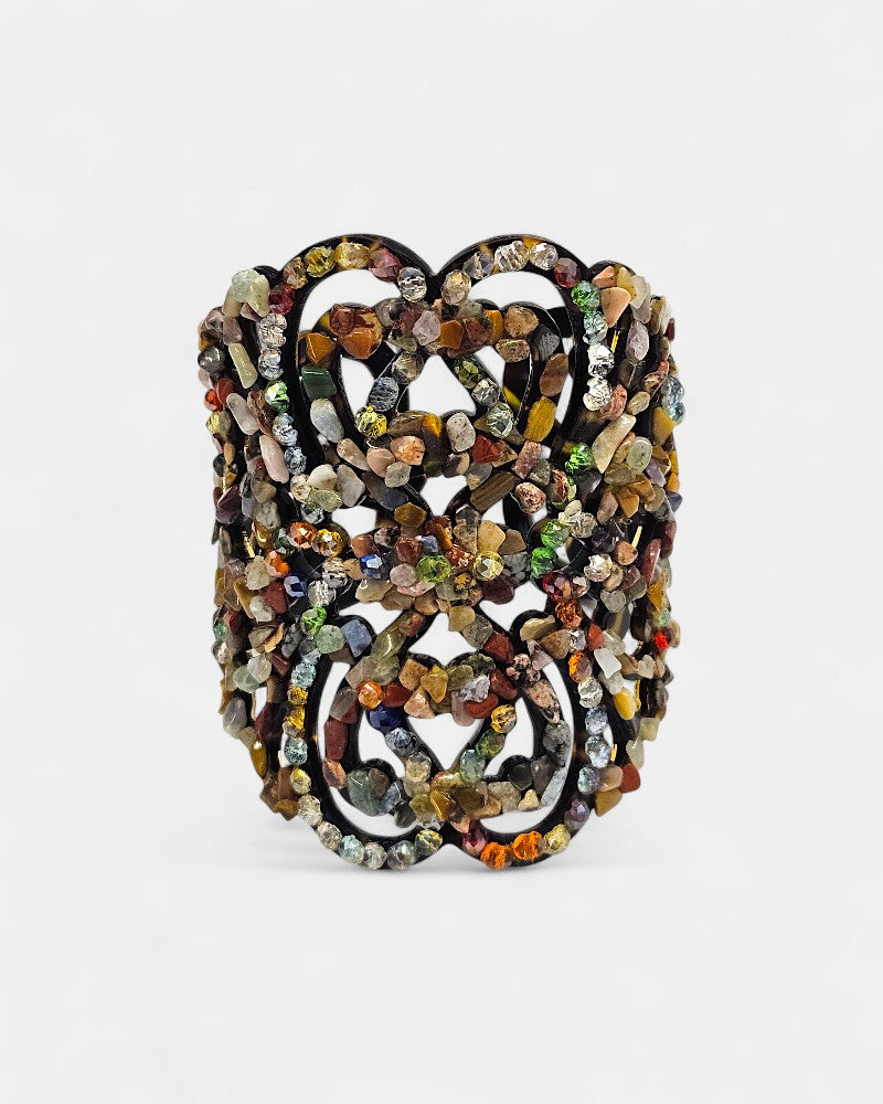 Brazalete calado minerales multicolor