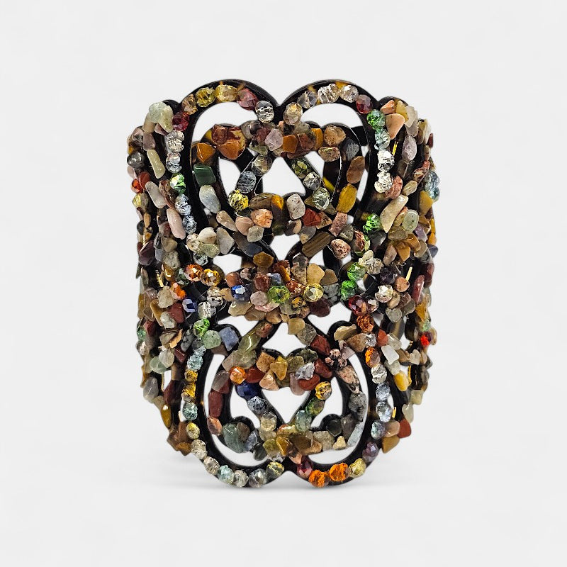 Brazalete calado minerales multicolor