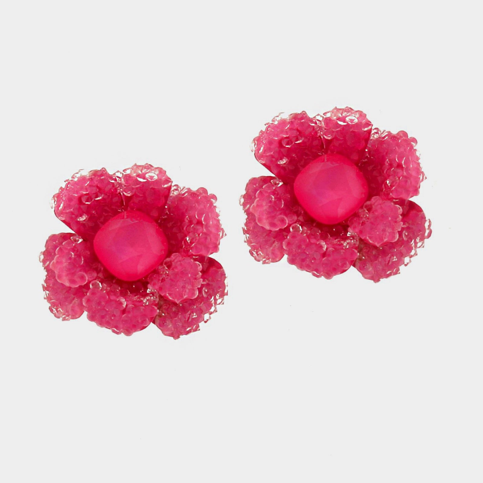 Pendientes Dublos flor swarovski rosa pink