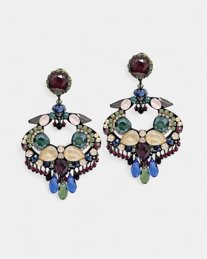 Pendientes largos con Swarovski Dublos