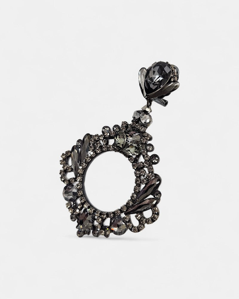 Pendientes de fiesta con cristales Swarovski gris plata