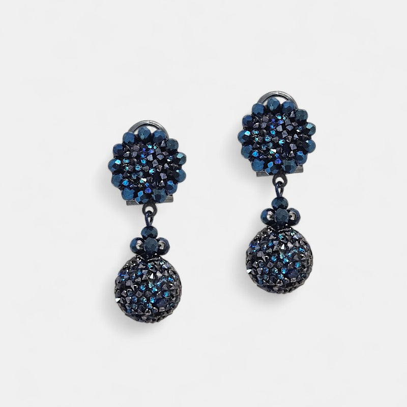 Dublos blue Swarovski ball earrings