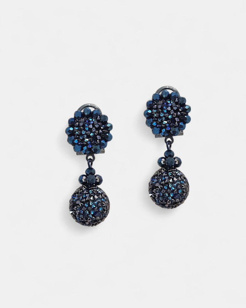 Dublos blue Swarovski ball earrings