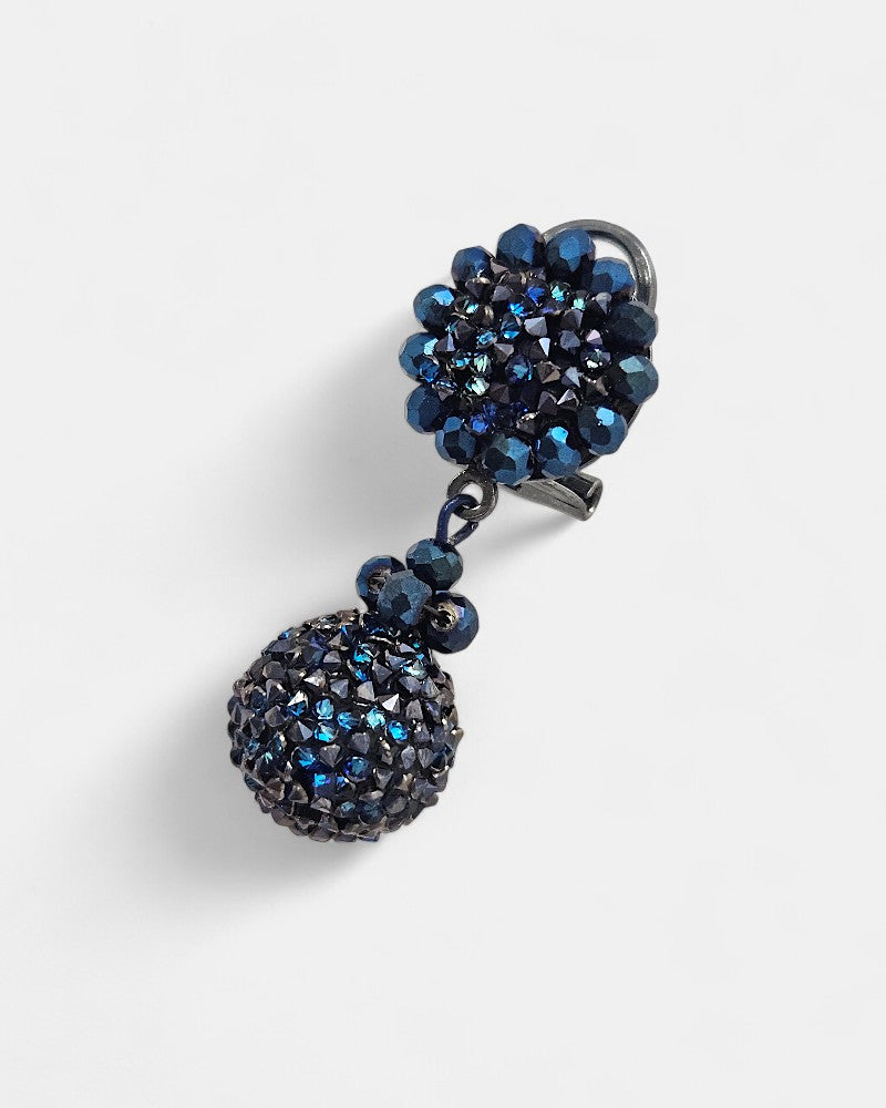 Dublos blue Swarovski ball earrings