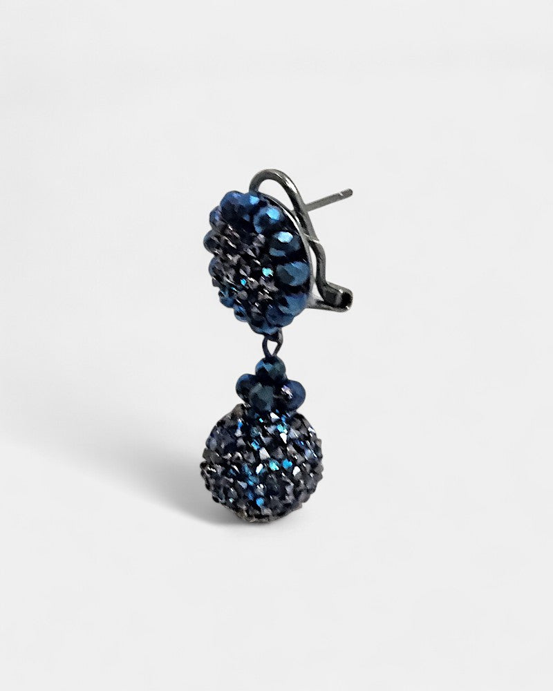 Dublos blue Swarovski ball earrings