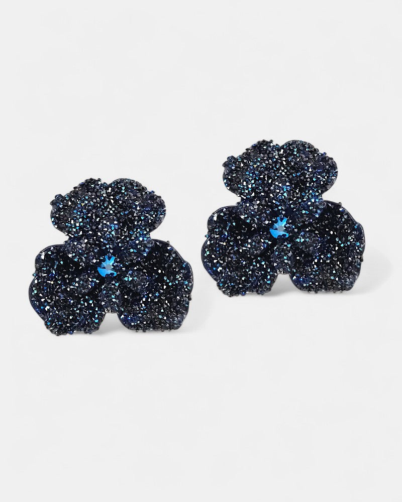 Pendientes flor de Swarovski azules Dublos