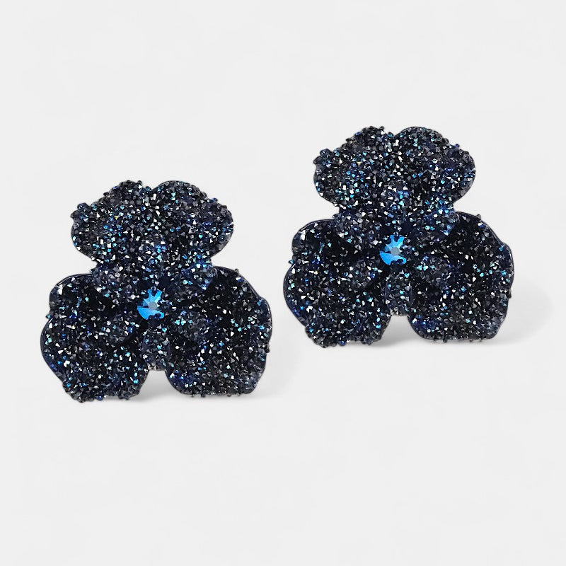 Pendientes flor de Swarovski azules Dublos