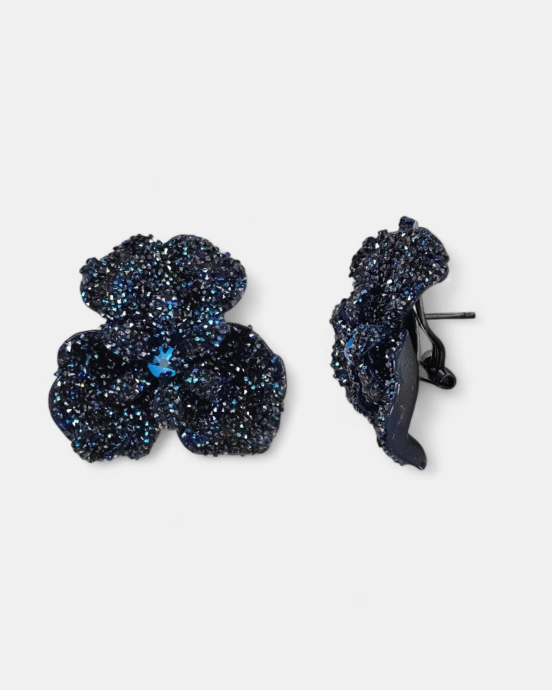 Pendientes flor de Swarovski azules Dublos