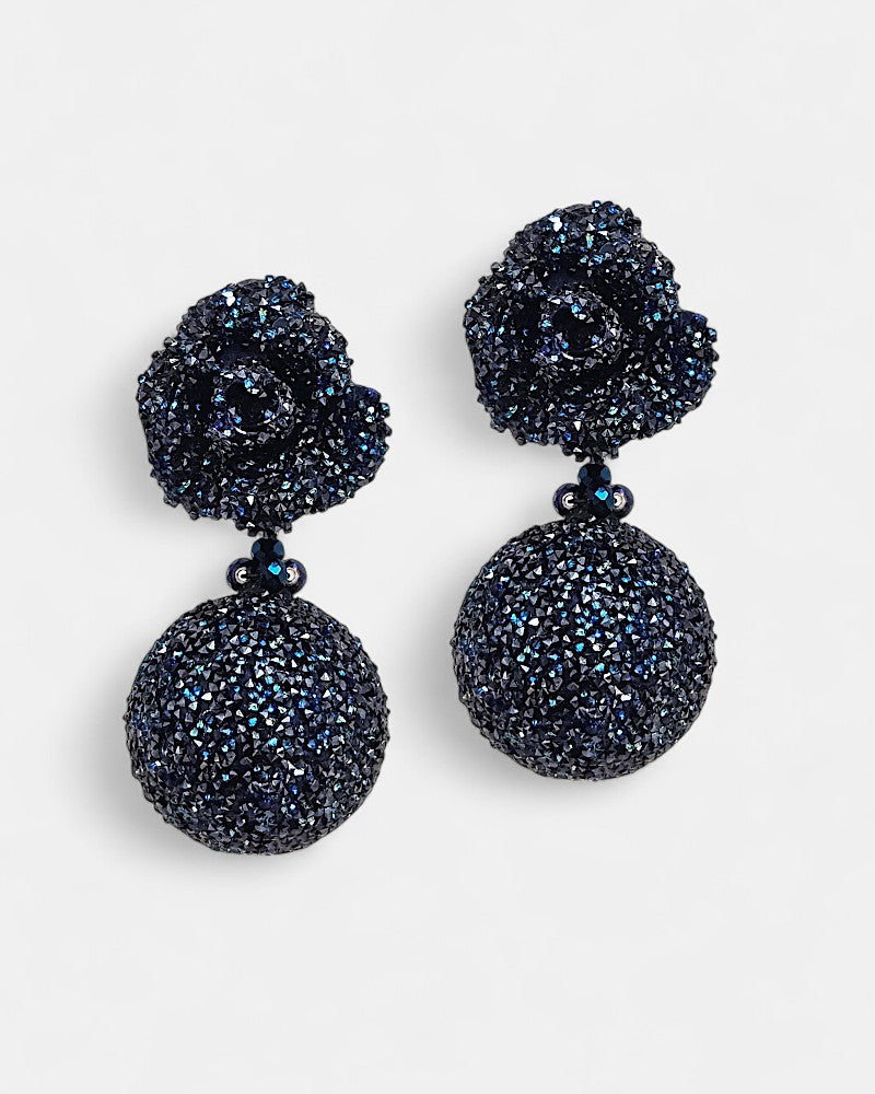 Dublos blue Swarovski ball earrings