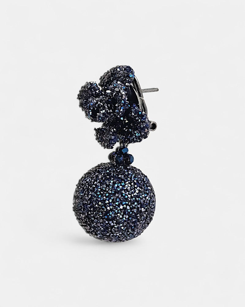 Dublos blue Swarovski ball earrings