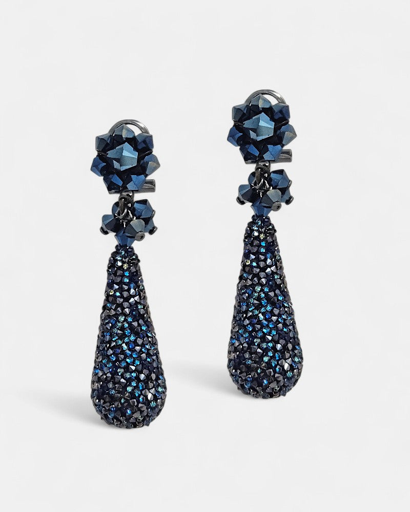 Pendientes lágrima de Swarovski azules Dublos