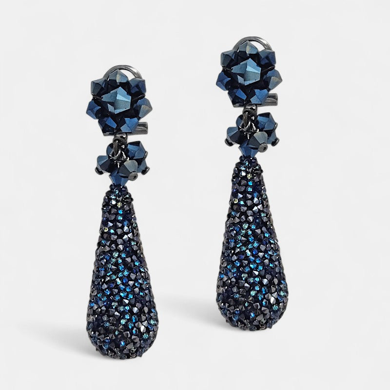 Pendientes lágrima de Swarovski azules Dublos