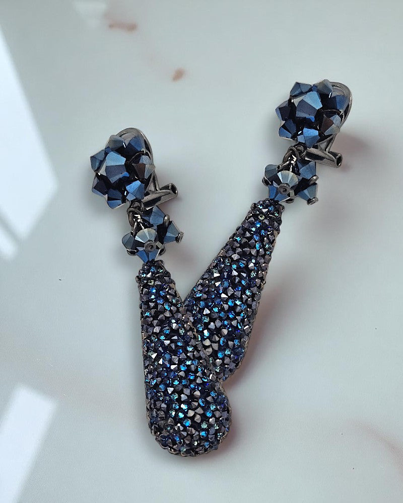 Pendientes lágrima de Swarovski azules Dublos